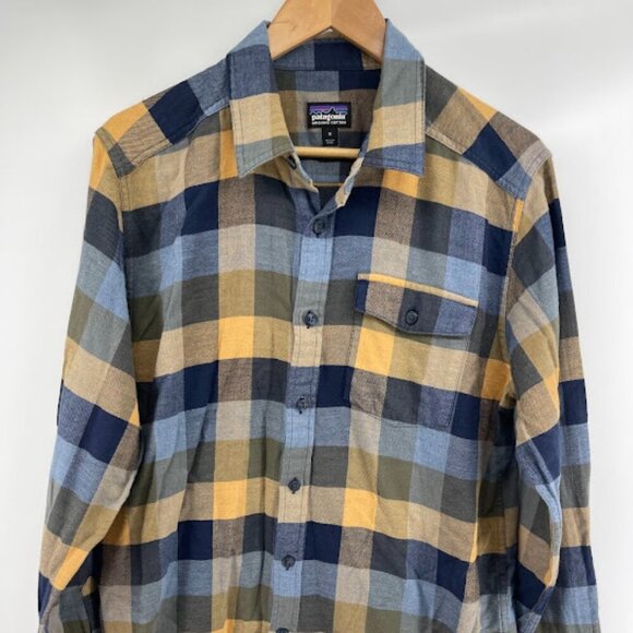 Patagonia Other - Men's Patagonia Organic Cotton Plaid Shirt Size Medium Blue/Yellow